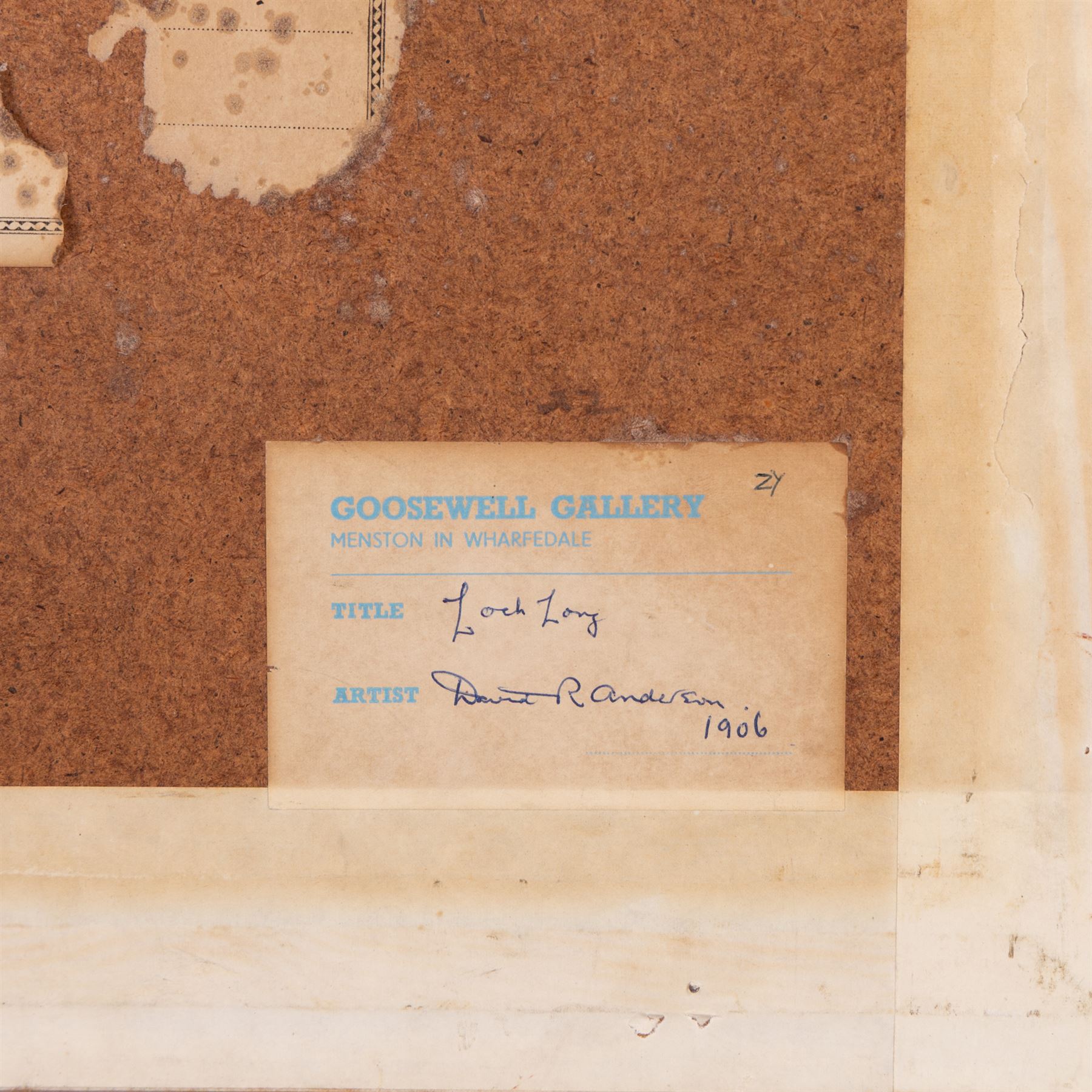 David Russell Anderson RSW (Scottish 1884-1976): 'Loch Long', oil on board, titled and attributed on label verso 25cm x 33cm 