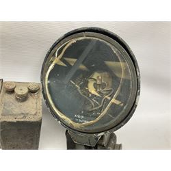 Three RAF light switches, together with military oxygen canister, batteries, gages etc  