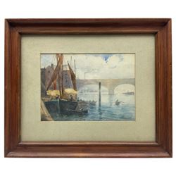 R M Campbell (British 19th Century) :Vauxhall Bridge, watercolour 25cm x 35cm