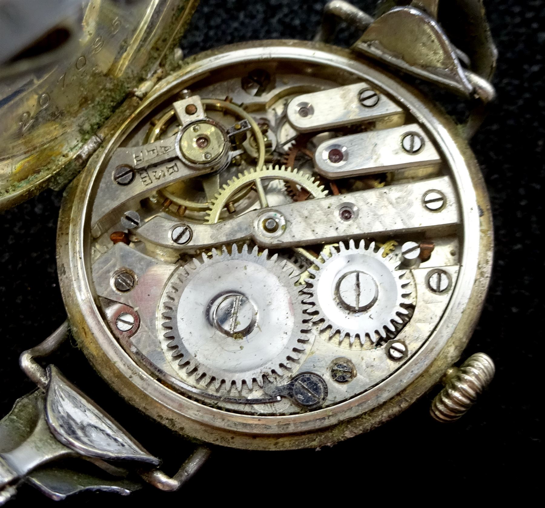 Edwardian silver fusee lever pocket watch by Bravingtons, case by William Ehrhardt, Birmingham 1912, on silver Albert chain, Victorian silver fusee lever pocket watch, case by James Walker, London 1861, on nickle plated chain, silver keyless lever pocket watch, and a silver manual wind wristwatch, London import marks 1913