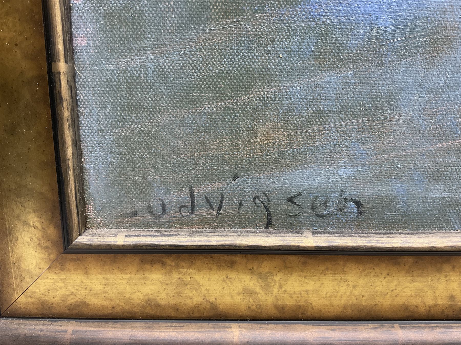 Malcolm Ludvigsen (British 1946-): 'Whitby' East Cliff, oil on canvas signed, titled and dated March 31 (Easter) 2013 verso 60cm x 75cm