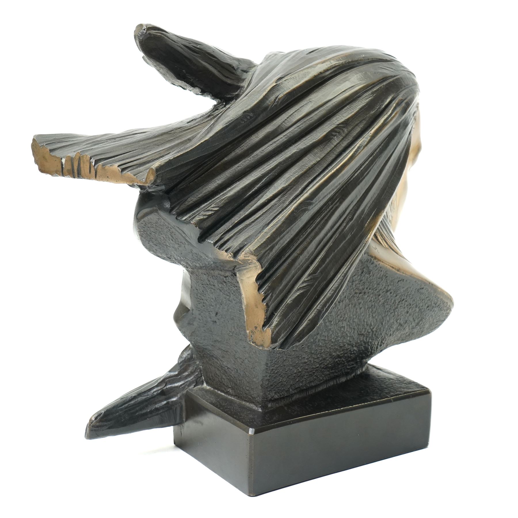 Brian Elton - Art Nouveau style bronze bust of a lady on rectangular base, signed 'Elton' and dated '81 W25cm