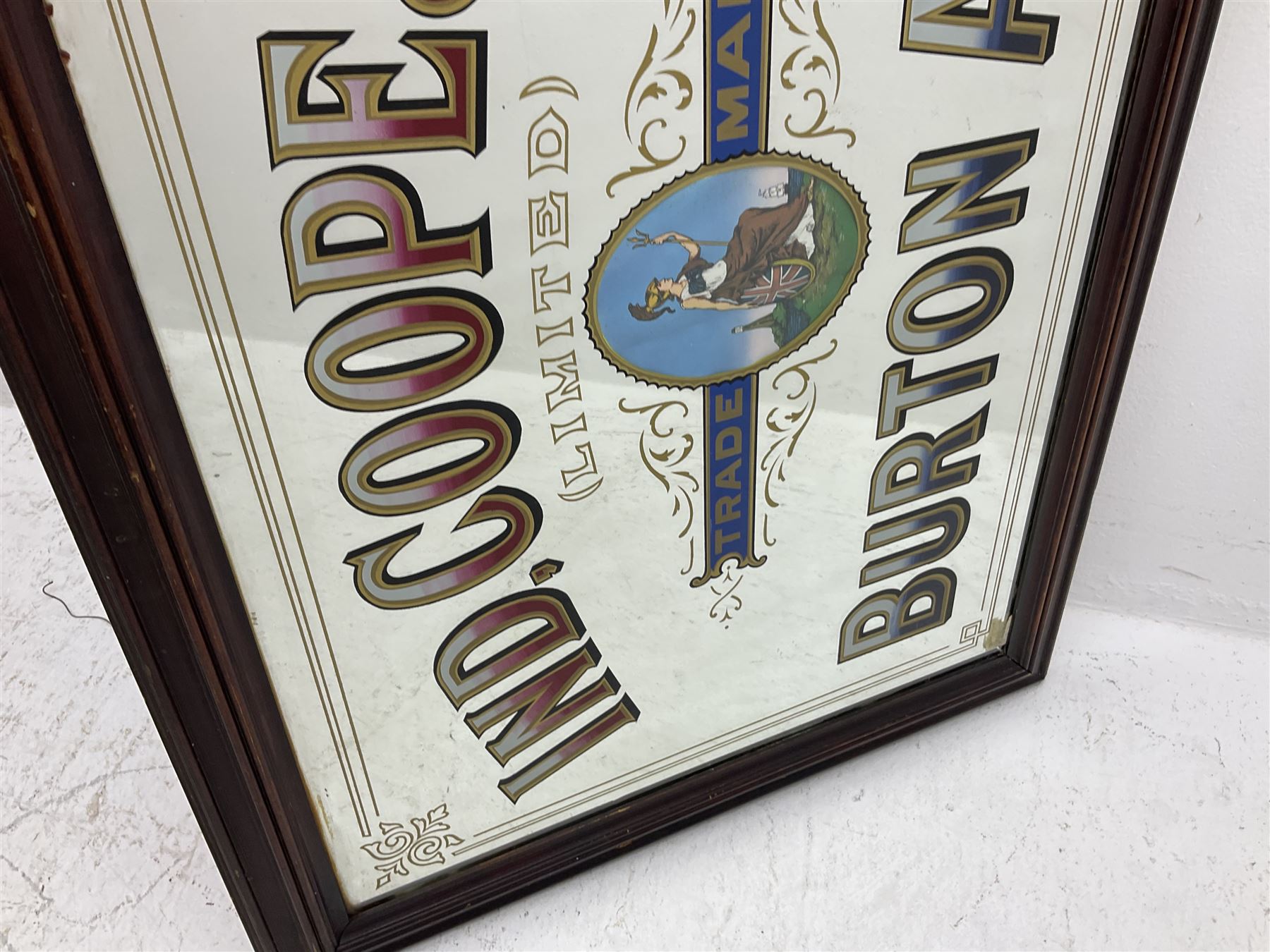 Worthingtons Brewery advertising mirror together with Burtons ales advertising mirror, Worthingtons mirror H100cm 