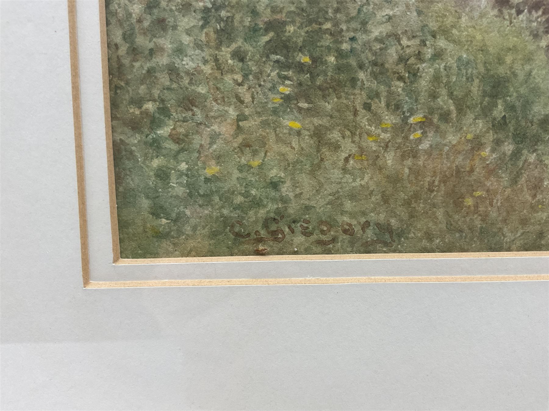 Charles Gregory (British 1849-1920): Hay Making by a Stream, watercolour signed 35cm x 53cm