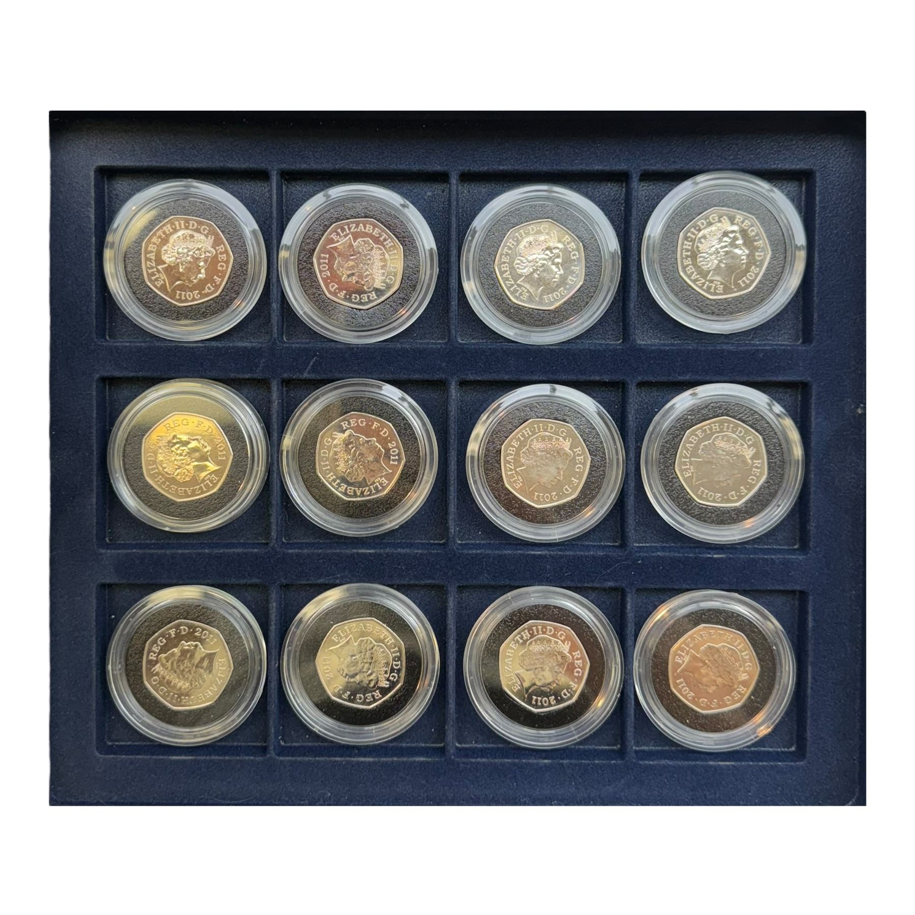 Mostly Commemorative Queen Elizabeth II coins, including various brilliant uncirculated fifty pence pieces in packs, DateStamp capsules containing commemoratives with 2016 'Shakespeare' two pounds, 2016 'The First World War', 2016 'EIIR 90' five pounds etc