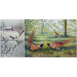 Robert E Fuller (British 1972-): Pheasants and Geese, two limited edition colour prints signed and numbered 299/850 and 237/850 in pencil max 41cm x 57cm (2)
