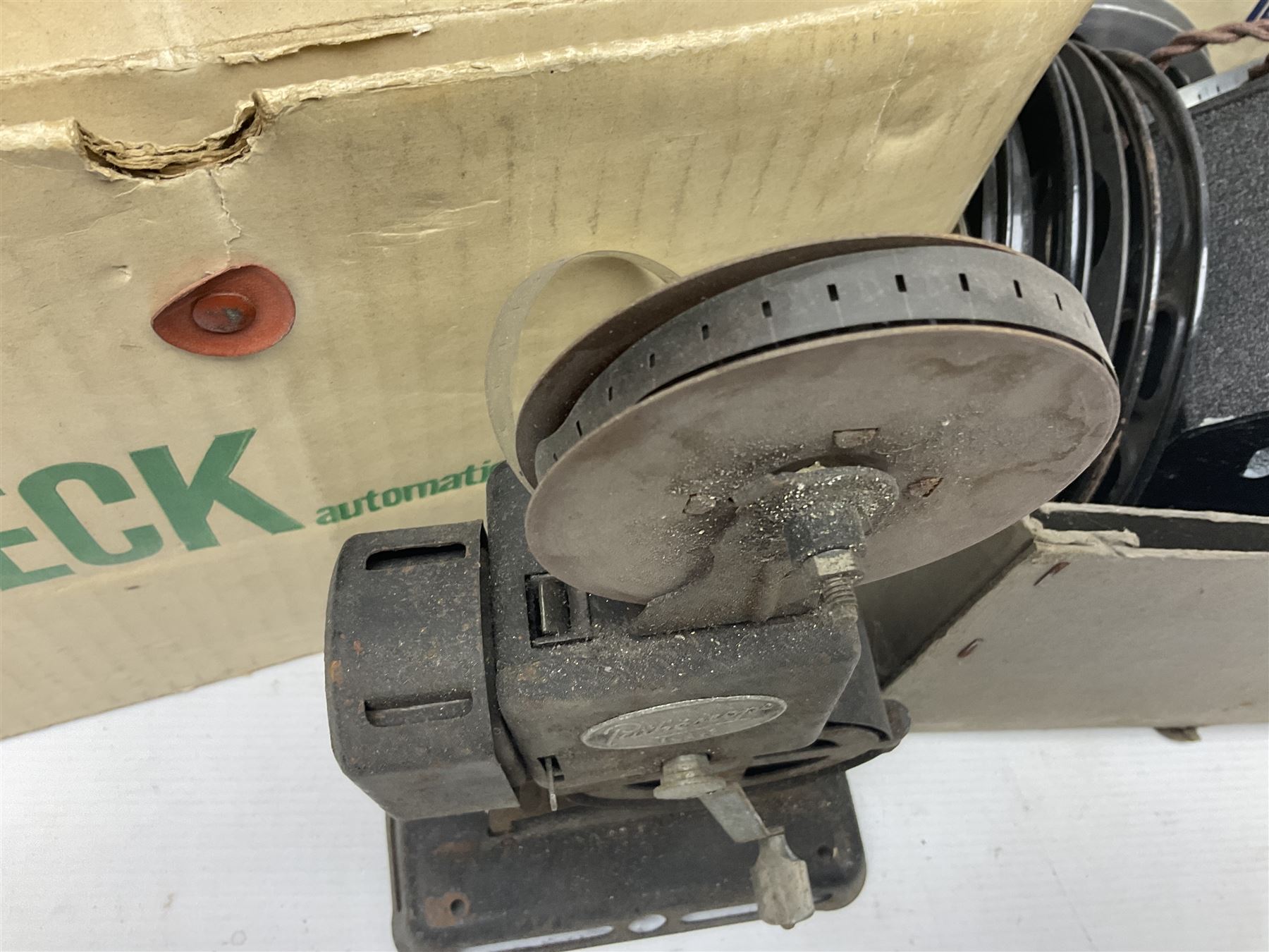Holbeck projector, two Pathescope projectors with film, including Mail Pilot, Bean Stalk Mickey, Mickey's Pal Pluto etc
