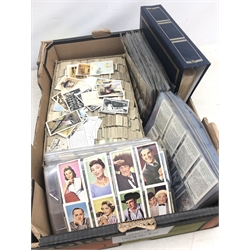  Large collection of cigarette and trade cards including B.D.V. silks, Senior Service Cigarettes, Players,  Gallaher and others in one box  