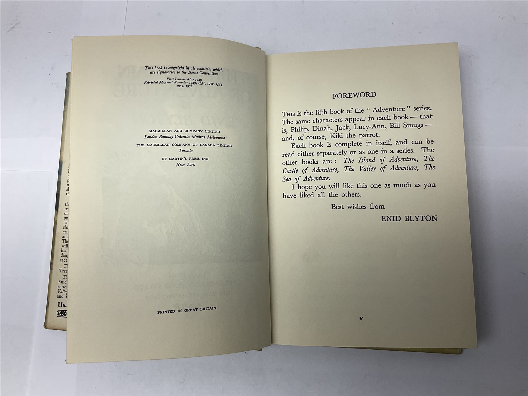 Enid Blyton; The Adventure Series, complete set of the eight children's mystery novels, all in original pictorial cloth
