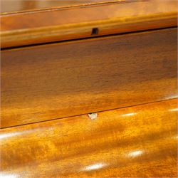 Julius Bluthner-light mahogany overstrung Baby Grand Piano serial No 118183 (1934), with a grand roller action, 88 ivory and ebony keys AO-C7, raised on three square tapered legs with brass castors, adjustable music desk and Lyre with sustain and una-corda pedals, recently (2007) thoroughly restored, case re-finished and polished, action completely overhauled and adjusted with good repetition, frame totally re-strung including copper wound bass strings, new tuning pins, hammer heads, dampers and traditional blue Bluthner string felt, in very good playing condition. With a matching adjustable piano stool fitted with a leather cover. Tuned to concert pitch, A=440.  Complete with key fall lock and key and three castor cups.
This item has been registered for sale under section 10 of the APHA Ivory Act, Reference X76CPCS8