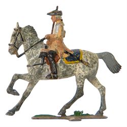 Holger Eriksson; rare hand-painted metal figure, modelled as Royal Swedish horse guards officer 1700, H8cm