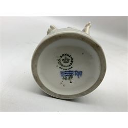 Royal Copenhagen 'Helena' figure modelled as a nude girl holding hand mirror, designed by Hans Hansen, model no. 4639, with printed and painted marks beneath, H25.5cm