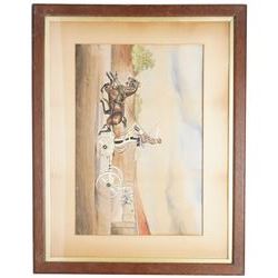 Henry William Standing (British 1894–1931): Horse drawn carriage, watercolour signed and dated, 62cm x 78cm