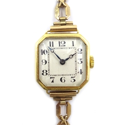  Rolex Prima ladies 18ct gold wristwatch no 48232, on 9ct gold bracelet  