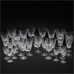 Waterford 'Lismore' pattern part suite, comprising three small tumblers, six liqueur glass...
