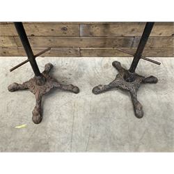 Pair of heavy cast iron tractor seat bar stools