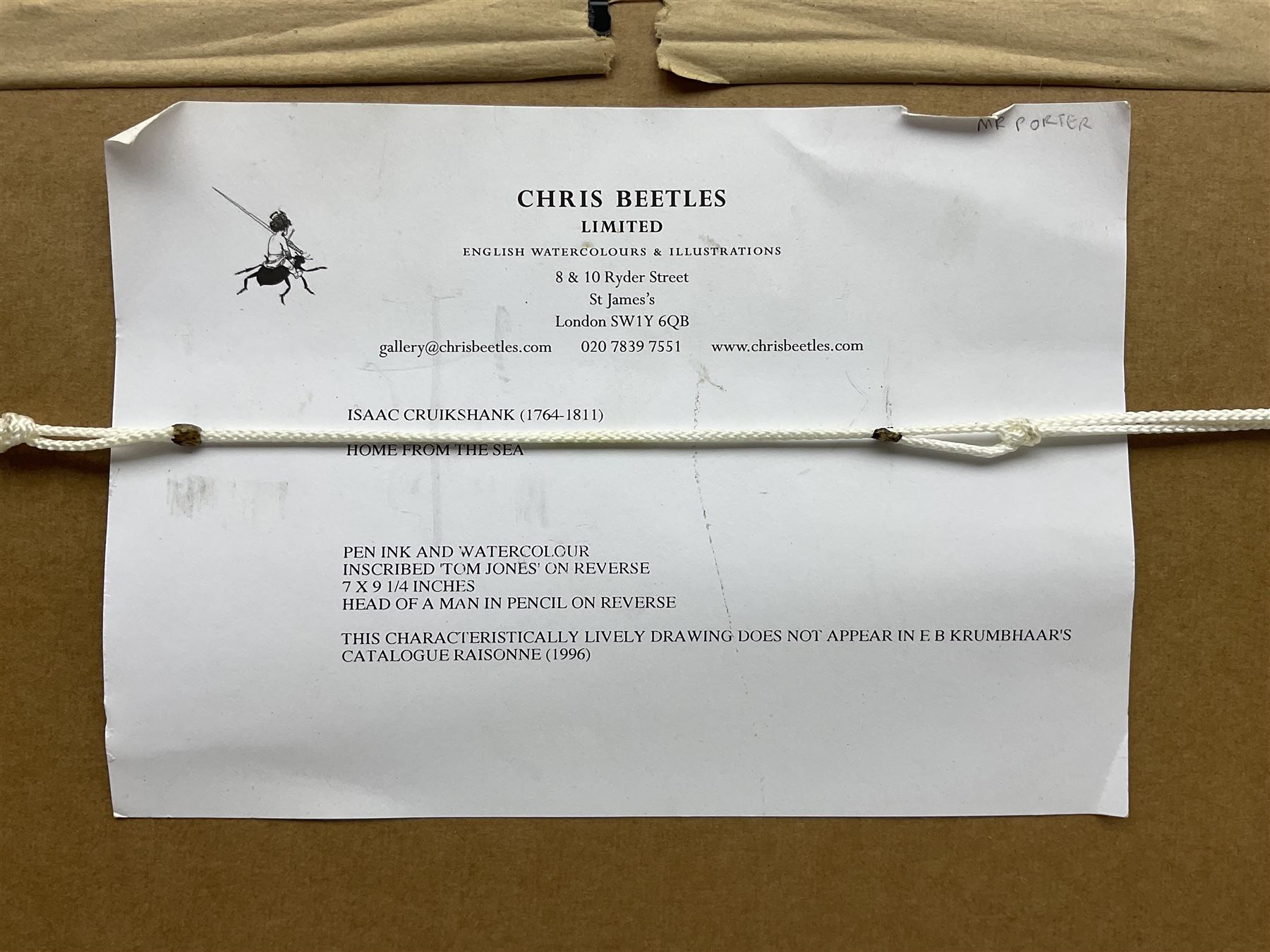 Isaac Cruikshank (Scottish 1764-1811): 'Home from the Sea', watercolour and ink unsigned 17cm x 23cm 
Provenance: with Chris Beetles Gallery, London, label verso