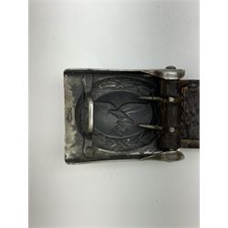 WWII Third Reich German Luftwaffe buckle depicting the Reichsadler clutching a Swastika surrounded by laurel wreath, marked 1940 to the back, L7cm, H5cm