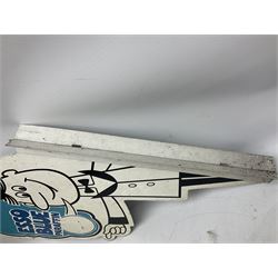 Esso Blue Paraffin double sided aluminium sign with hanging flange, H82cm