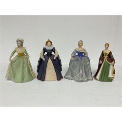 Four limited edition Franklin Mint figures of queens comprising Elizabeth I, Isabella of Spain, Catherine the Great and Marie Antoinette