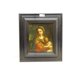  Italian School (17th Century): Madonna and Child, oil on canvas unsigned 21cm x 18cm   