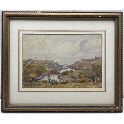 Albert George Stevens (Staithes Group 1863-1925): Overlooking Whitehall and the Upper Harbour Whitby, watercolour signed 24cm x 35cm
Notes: this is signed 'A G Stevens after G Cockburn' and is very similar to a watercolour sold in these rooms 15th September 2017, Lot 149 by Edwin Cockburn (British c1814-1873) who lived in Sleights, taught in Whitby and produced many lithographs of Whitby