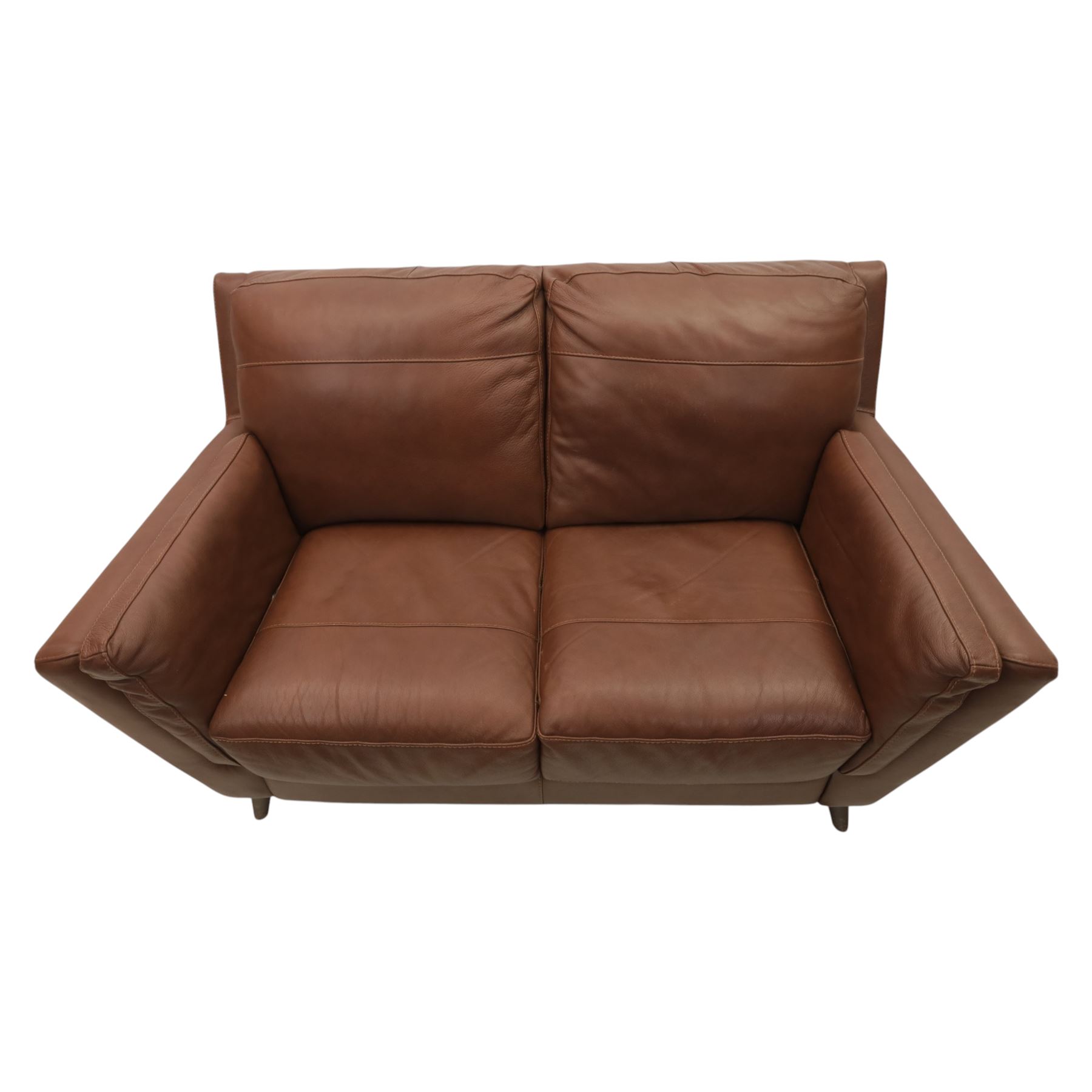 Sofology - grand two cushion three seat sofa, and matching two seater, upholstered in cocoa brown leather
Lengths: 210cm and 165cm