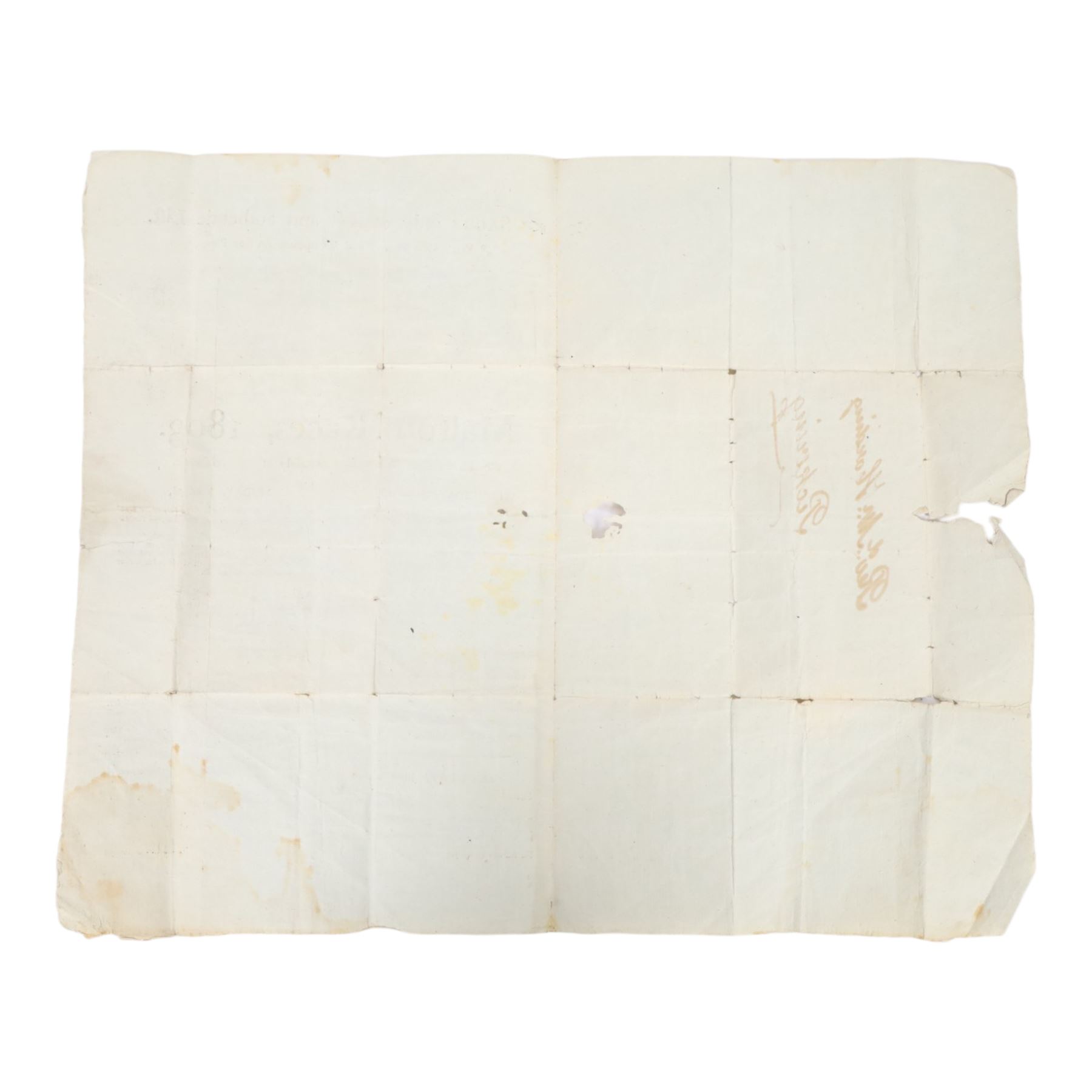 Early 19th century handbill for Malton Races June 1803 'Sagg's only correct and authentic list' with race details, runners and owners, named to back Revd. Harding, Pickering, H32cm