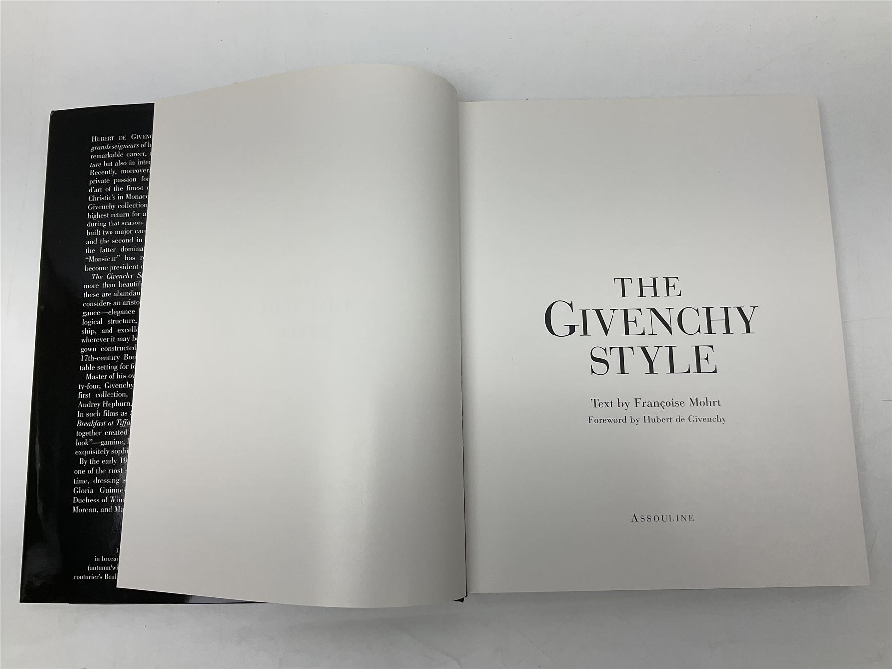 The Givenchy Style; text by Francoise Mohrt, forward by Hubert De Givency, published Assouline, Paris, 1998 
