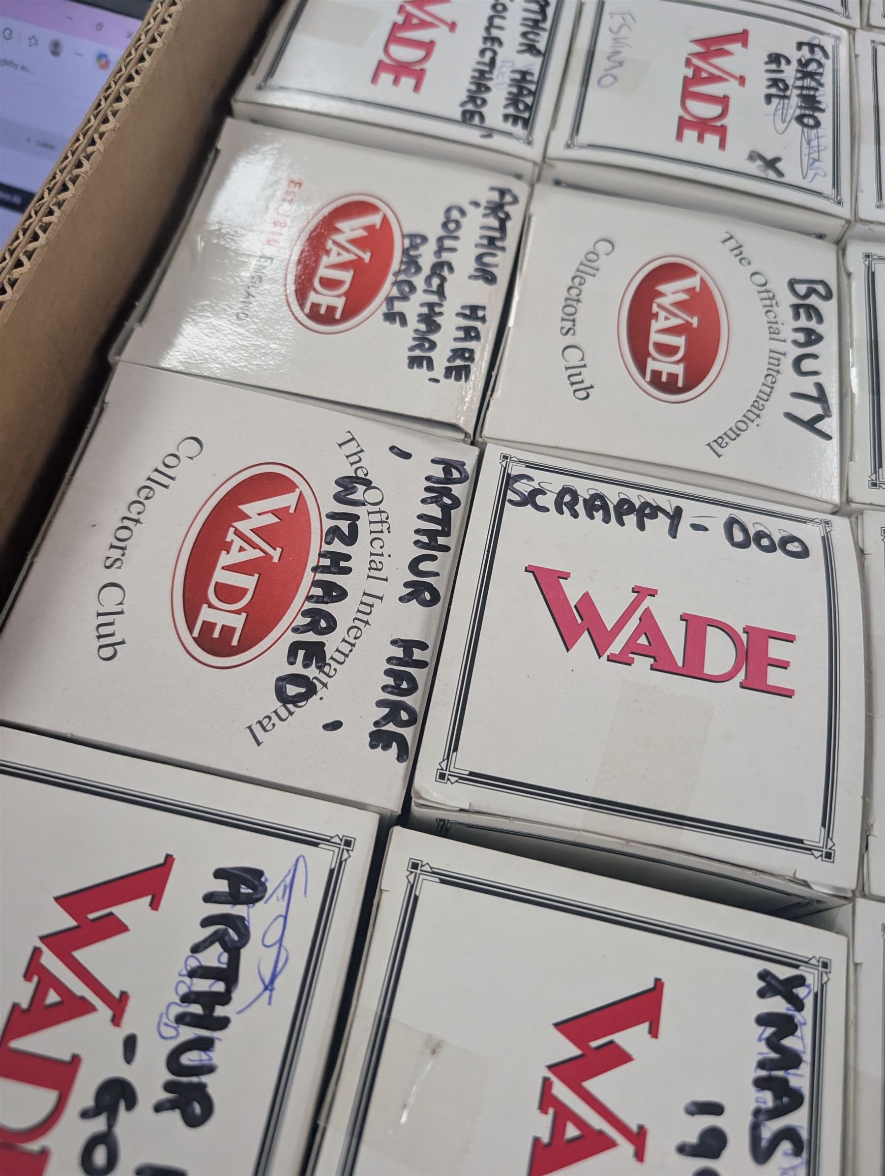 Collection of boxed Wade figures, including Arthur Hare, Alice, White Rabbit, Tetley Tea Folk etc