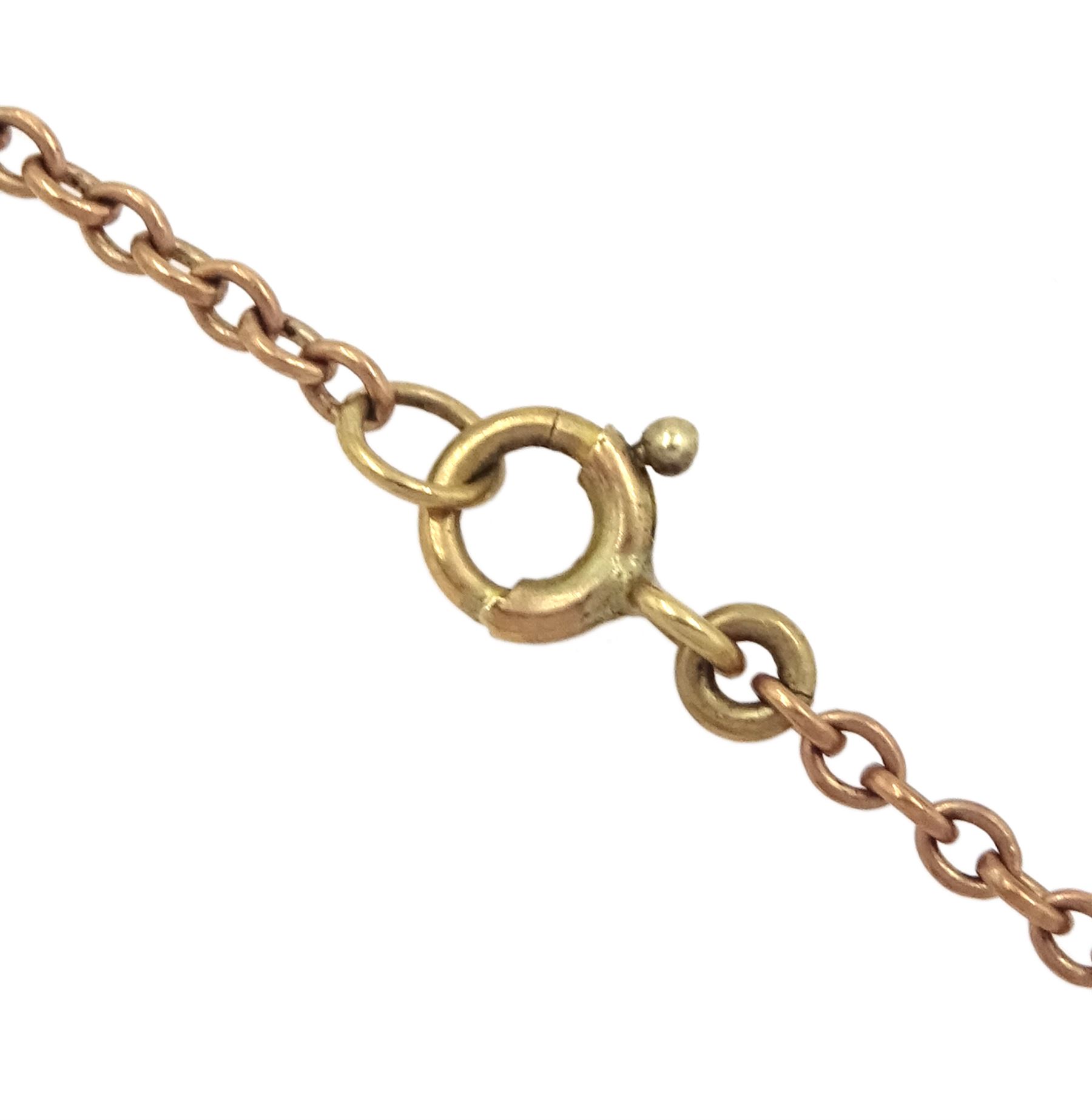 King Edward VII 1910 gold full sovereign coin, loose mounted in gold pendant, on rose gold chain, both 9ct