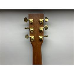 Tanglewood Earth 1000 electro-acoustic guitar, with ivory coloured trim and abalone inlay, serial no. 02050489, L103cm