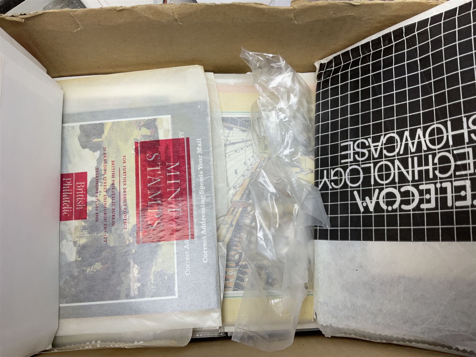 Stamps including Royal Mail PHQ cards, air mail covers, first day covers, Queen Elizabeth II pre decimal stamps etc, in various albums and loose, in one box