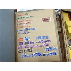 Great British and World stamps, including Austria, Hungary, Switzerland, France, Italy, Sweden, United States of America etc, various first day covers, stamps on envelope pieces etc, housed in albums, folders and loose, in three boxes