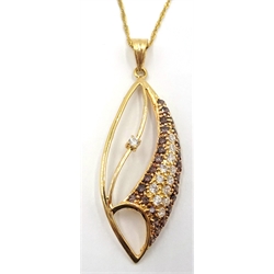  9ct gold stone set pendant necklace stamped 375  