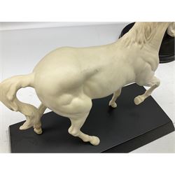 Six Royal Doulton horse figures in a matt finish on plinths, to include Spirit of the wind, Spirit of the wild, Springtime etc