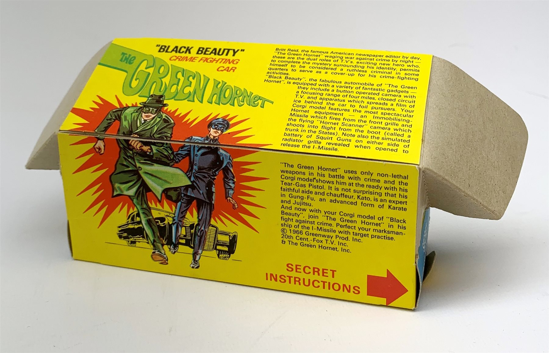 Corgi - Green Hornet Black Beauty Crime Fighting Car No.268, boxed with inner pictorial stand, three spinners and three missiles