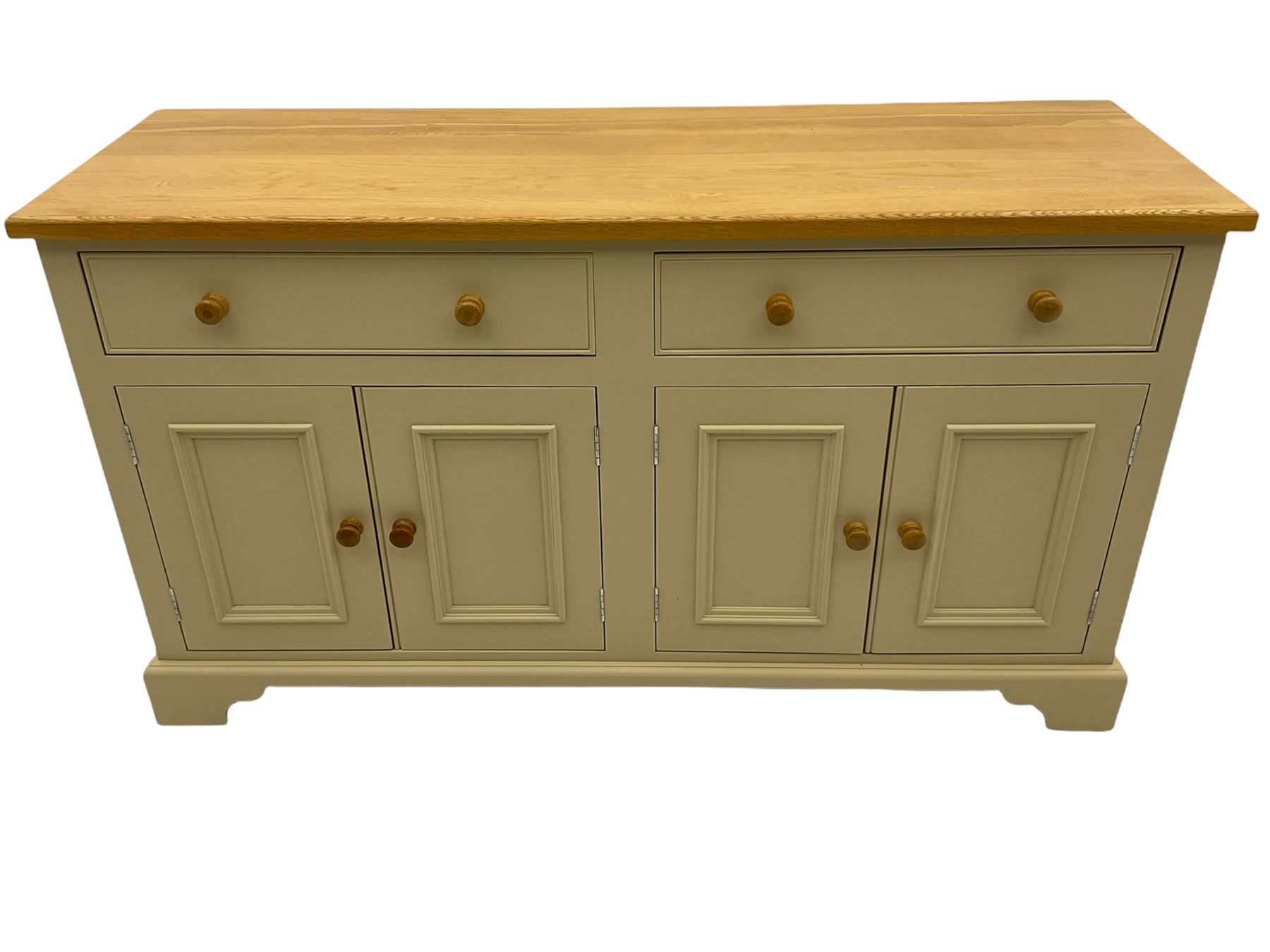 Neptune Furniture - Chichester oak and cream painted sideboard, two drawers over two double cupboards, bracket feet