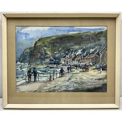 Rowland Henry Hill (Staithes Group 1873-1952): Staithes Looking East and West, pair watercolours signed and dated 1939, 27cm x 37cm (2)