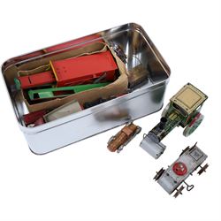 Group of tinplate toys, including German Over the Top with bell, boxed, German steam rolle...