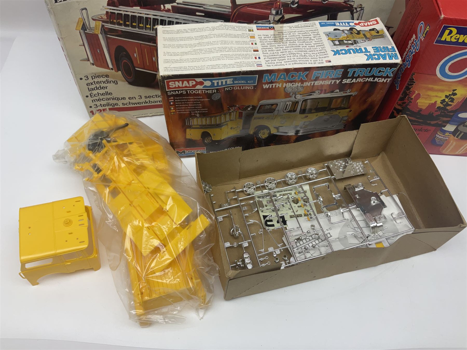 Seven scale model assembly kits to include Airfix, Heller, Italeri etc in one box