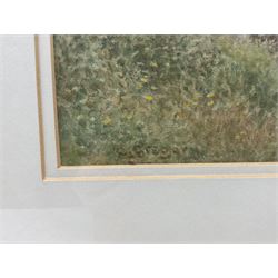 Charles Gregory (British 1849-1920): Hay Making by a Stream, watercolour signed 35cm x 53cm