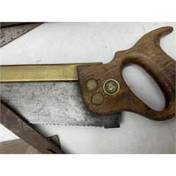 Collection of tenon and panel saws, including examples by Spear & Jackson,  Renrut & co, etc 
