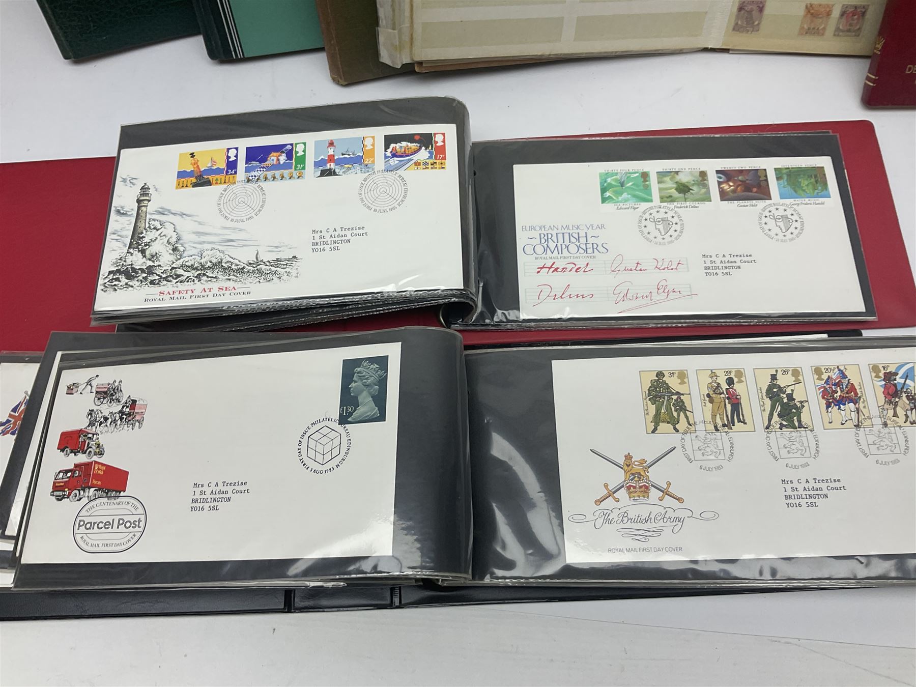 Queen Elizabeth II Great British first day covers with special postmarks and printed addresses, other covers, QEII used postage stamps, Basutoland, Southern Nigeria and other world stamps, housed in various albums, stockbooks, folders and loose, in one box
