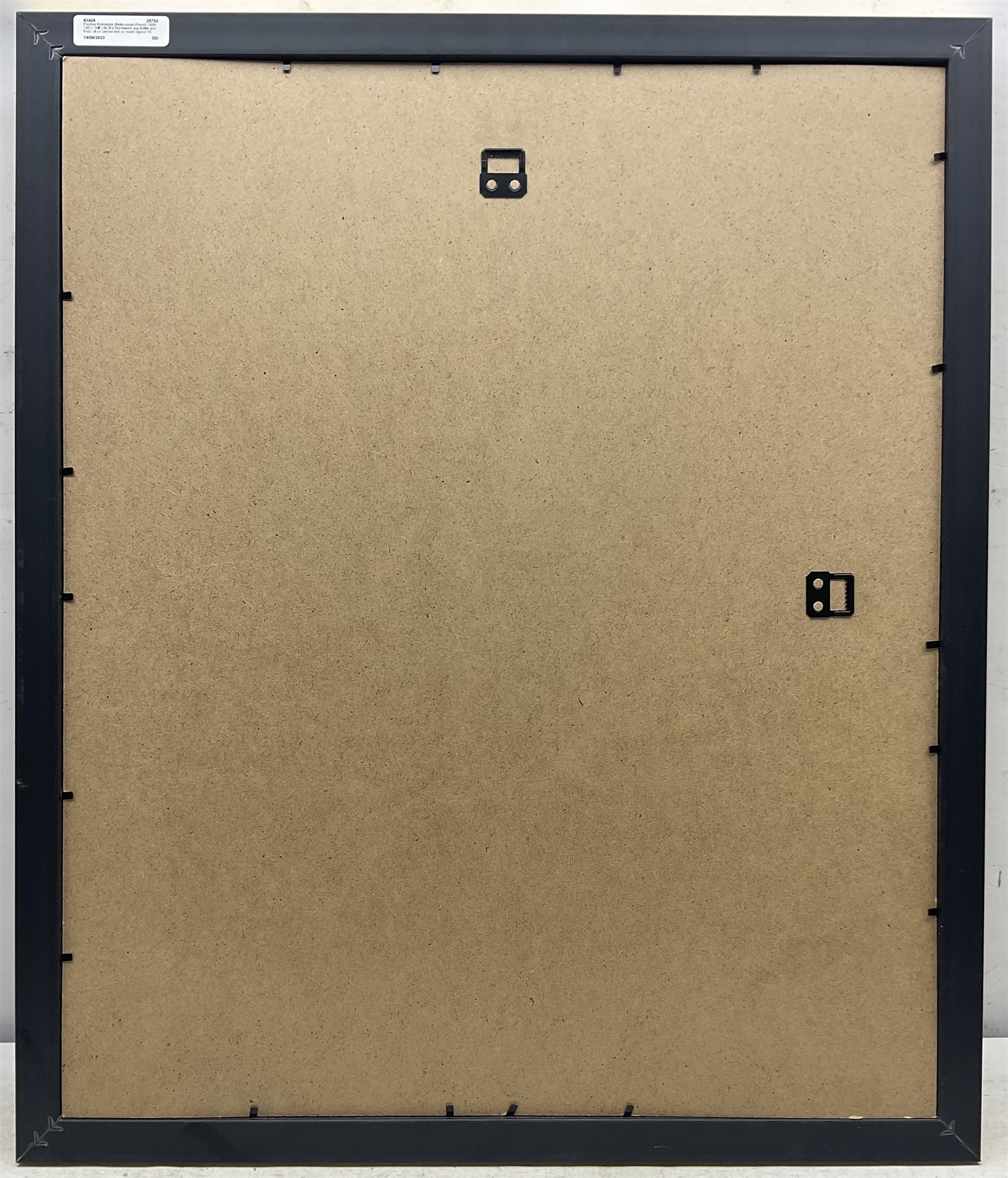 Pinchus Krémègne (Belarusian/French 1890-1981): Still Life of a Stoneware Jug Bottle and Fruit, oil on canvas laid on board signed 53cm x 43cm 
Notes: Krémègne was a Lithuanian Belarusian Jewish-French artist, primarily known as a sculptor, painter and lithographer. He was a native of Zhaludak near Lida, now Belarus, and was a friend of both Chaïm Soutine and Michel Kikoine. He studied sculpture at the Vilnius Academy of Art, and died at Ceret France.