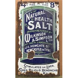 Early 20th century enamel advertising sign for Wilkinson & Simpson of Newcastle. 25cm x 46cm. 