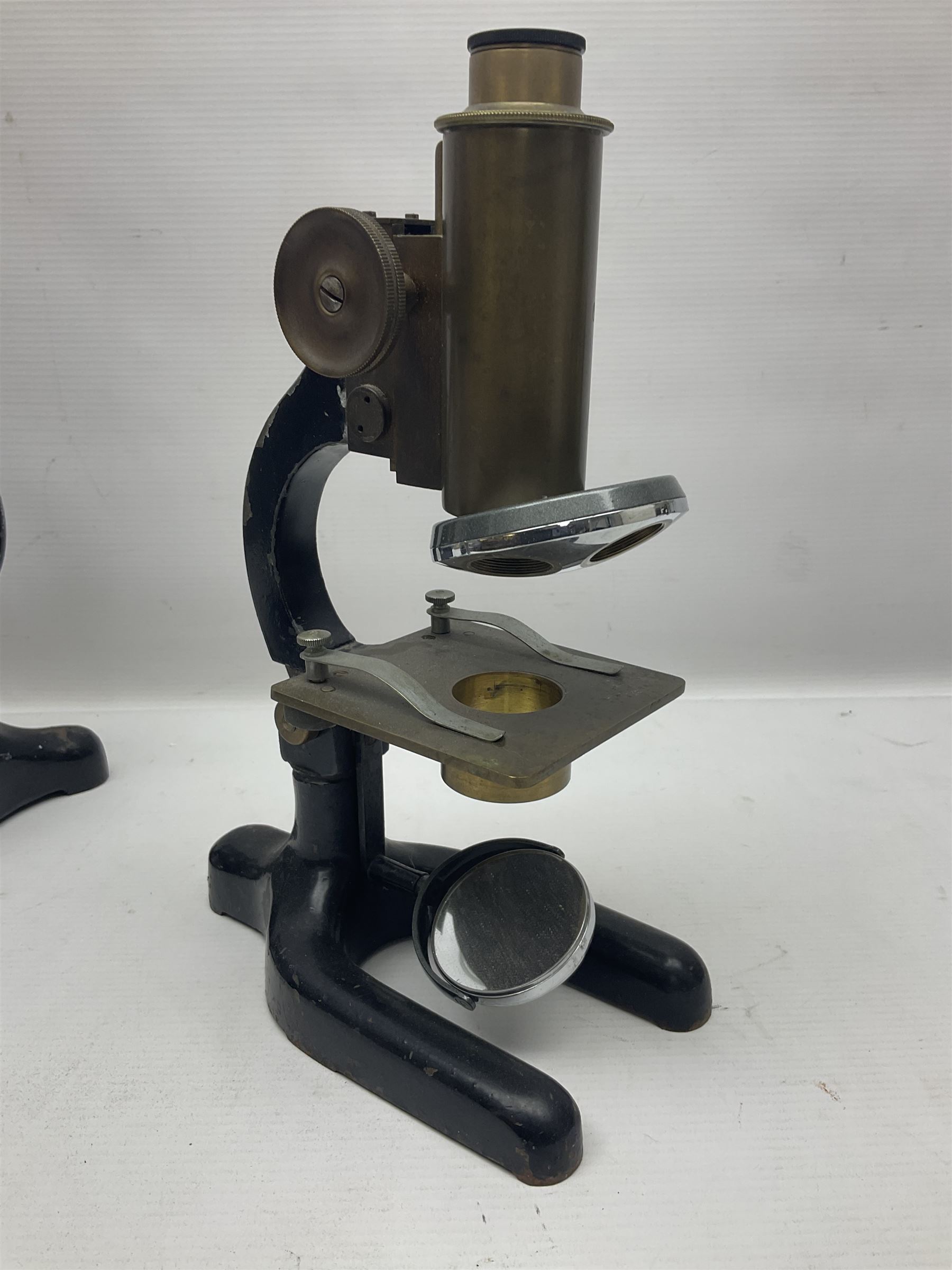 Four microscope, comprising W.J George Ltd, Watson Service 716606, Meopta no 230087 and one other  