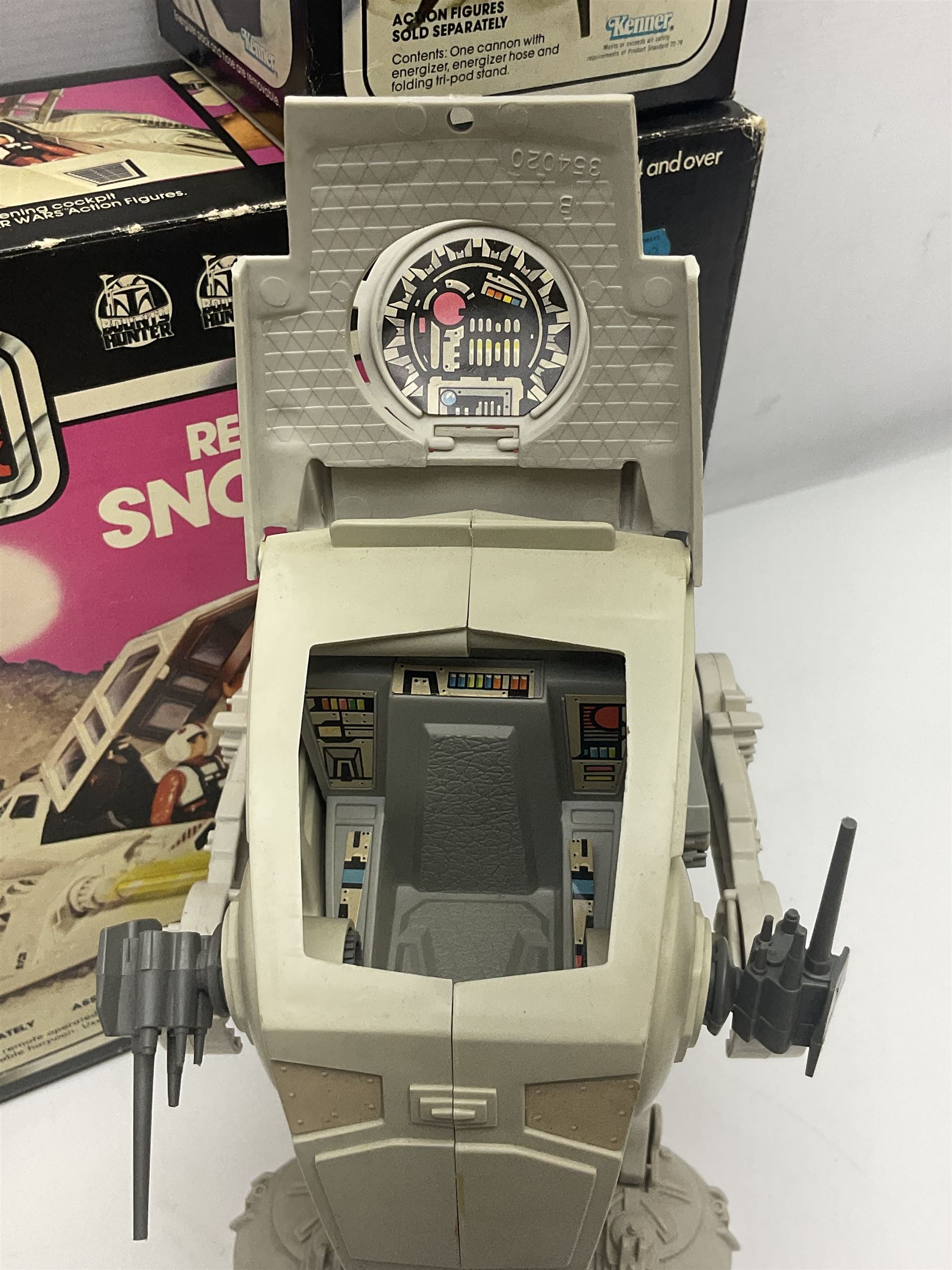 Star Wars - vintage vehicles comprising Rebel Armoured Snowspeeder and Tri-pod Laser Cannon; both boxed; Rebel Transport with 3 3/4