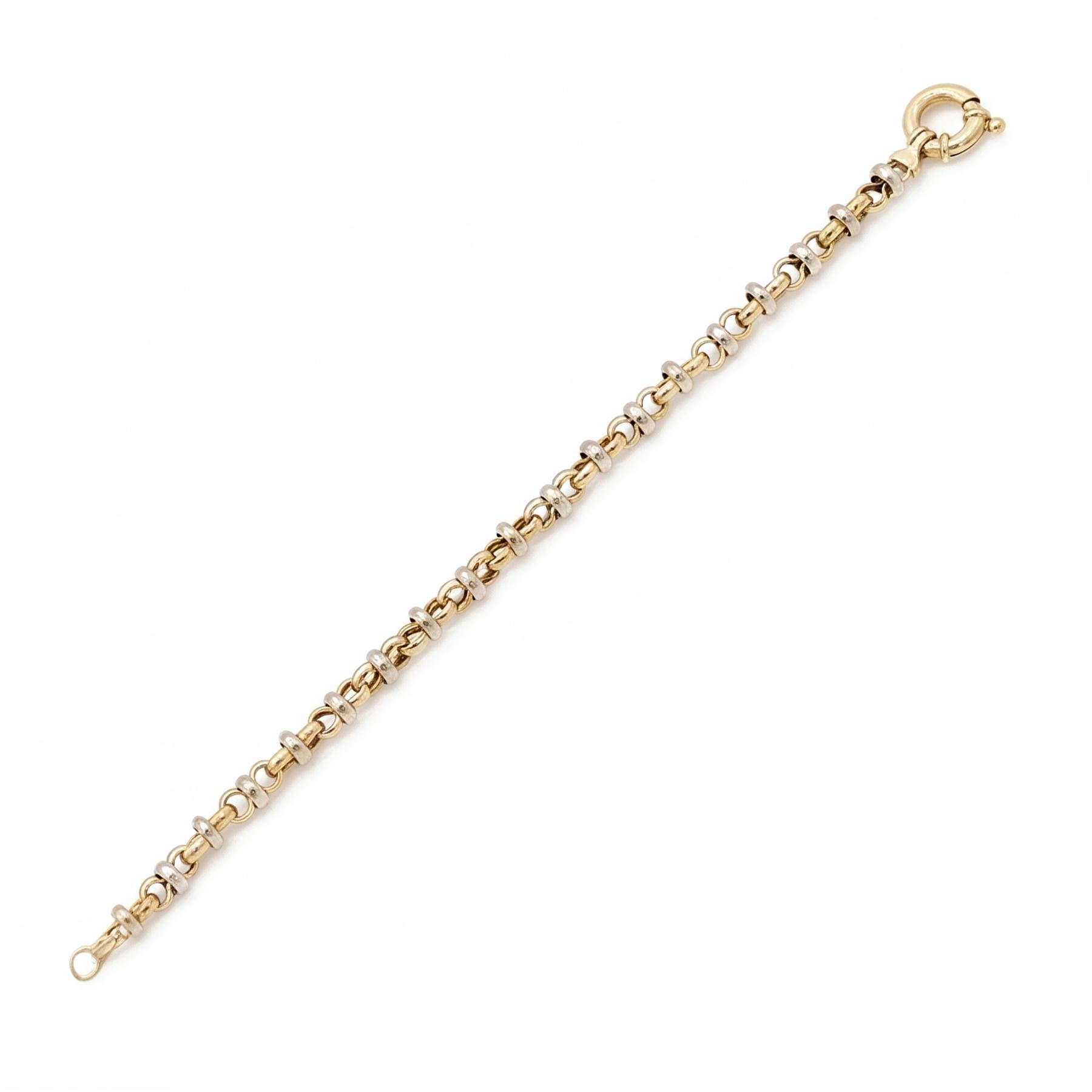 14ct two-tone gold circular link bracelet