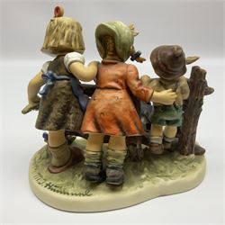 Large Hummel figure group by Goebel, Troublemaker, from the moments in time collection, limited edition 1985/5000, H19cm
